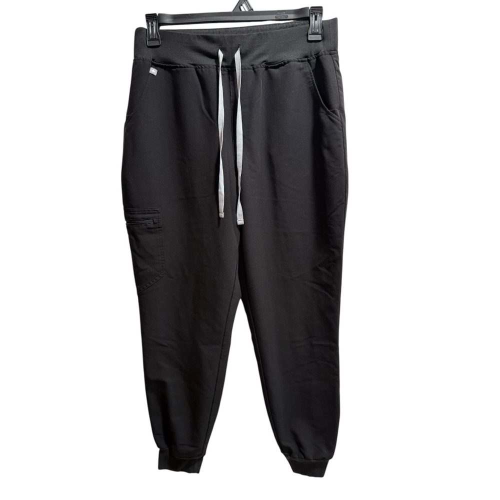 Figs Black Track Pants with Contrast Drawstrings